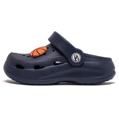 WOUEOI Boys Girls Garden Shoes Toddler Cartoon Slides Sandals Kids Clogs 2 Little Kid A-dark Blue - # BOAA71310001